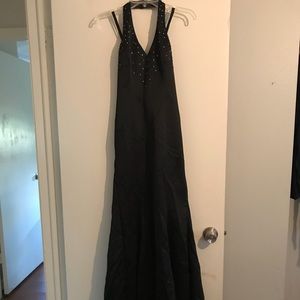 Black sequin prom dress